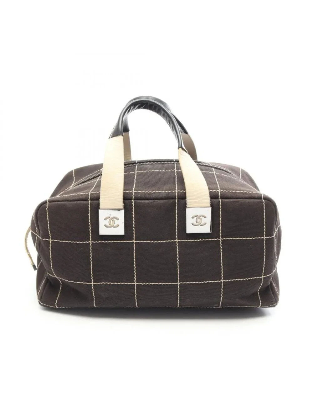 Chanel Choco Bar Black Leather Boston Bag